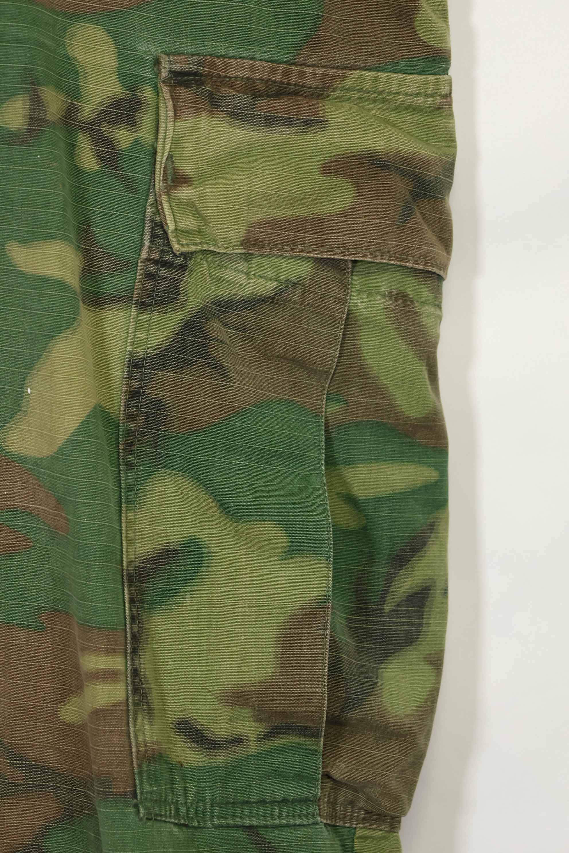 1968 Contract Ripstop Fabric US Army ERDL Camouflage Fatigue Pants Shorts L-R