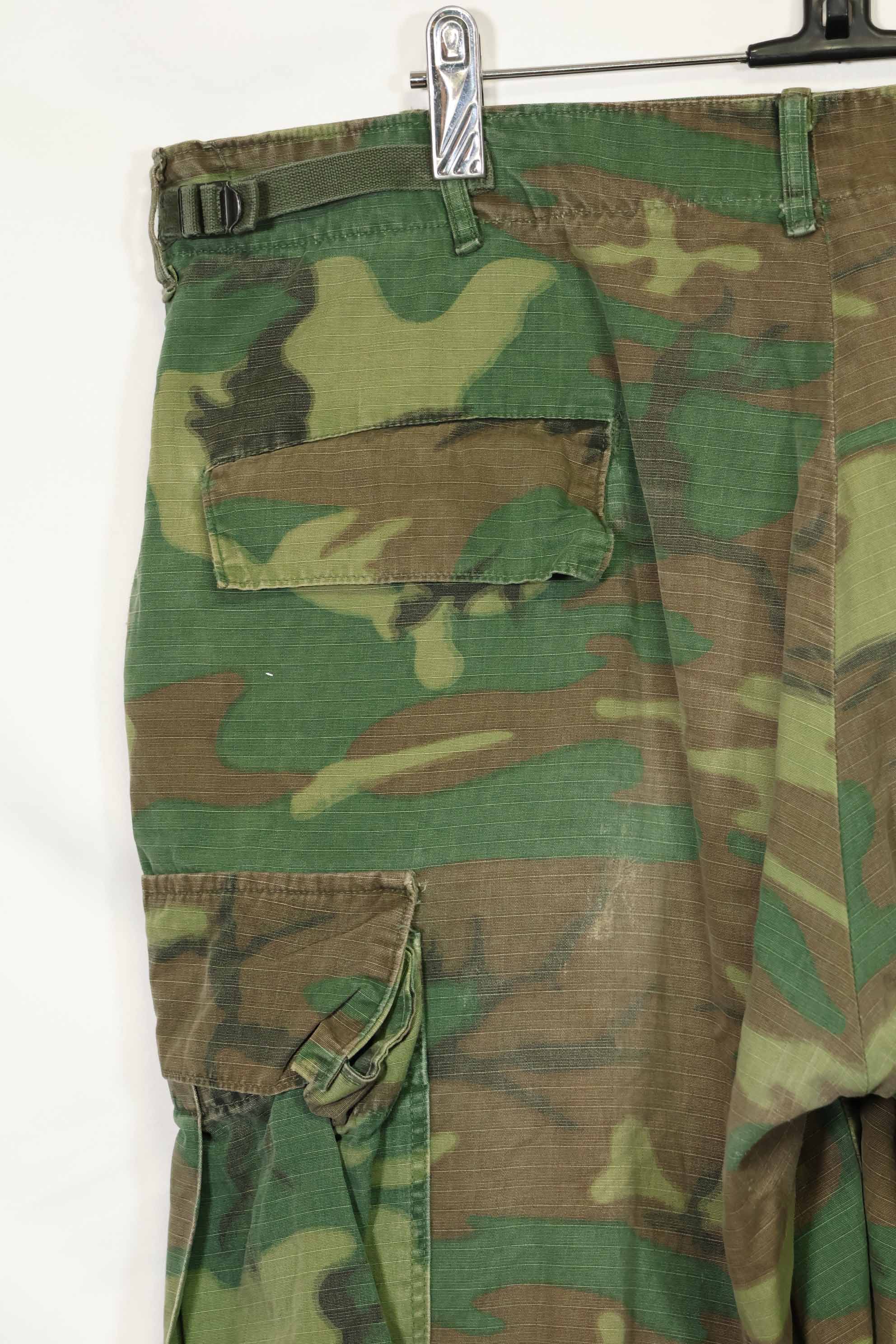 1968 Contract Ripstop Fabric US Army ERDL Camouflage Fatigue Pants Shorts L-R