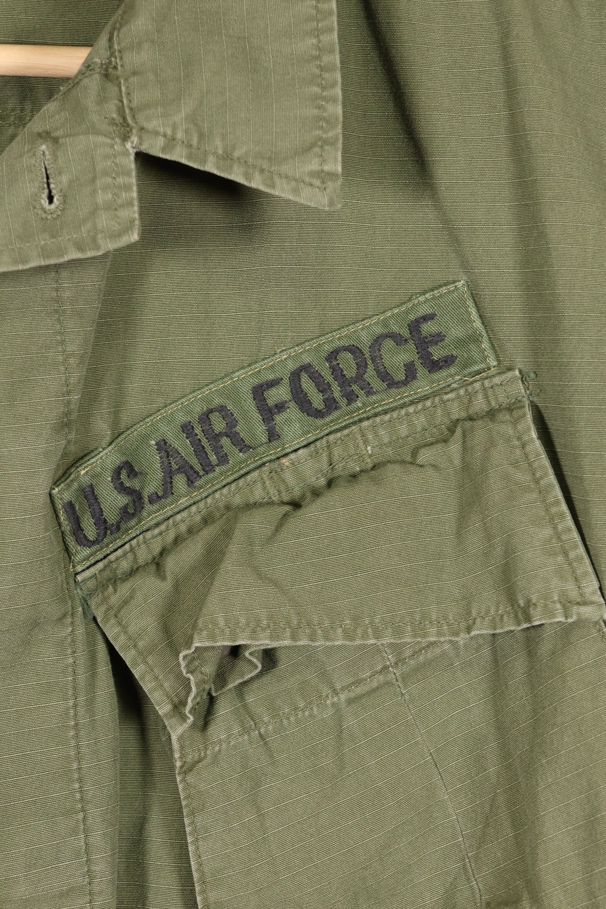 1968 Contract M-S 4th Model Jungle Fatigue Jacket with USAF Tape Short Sleeves Modified Used