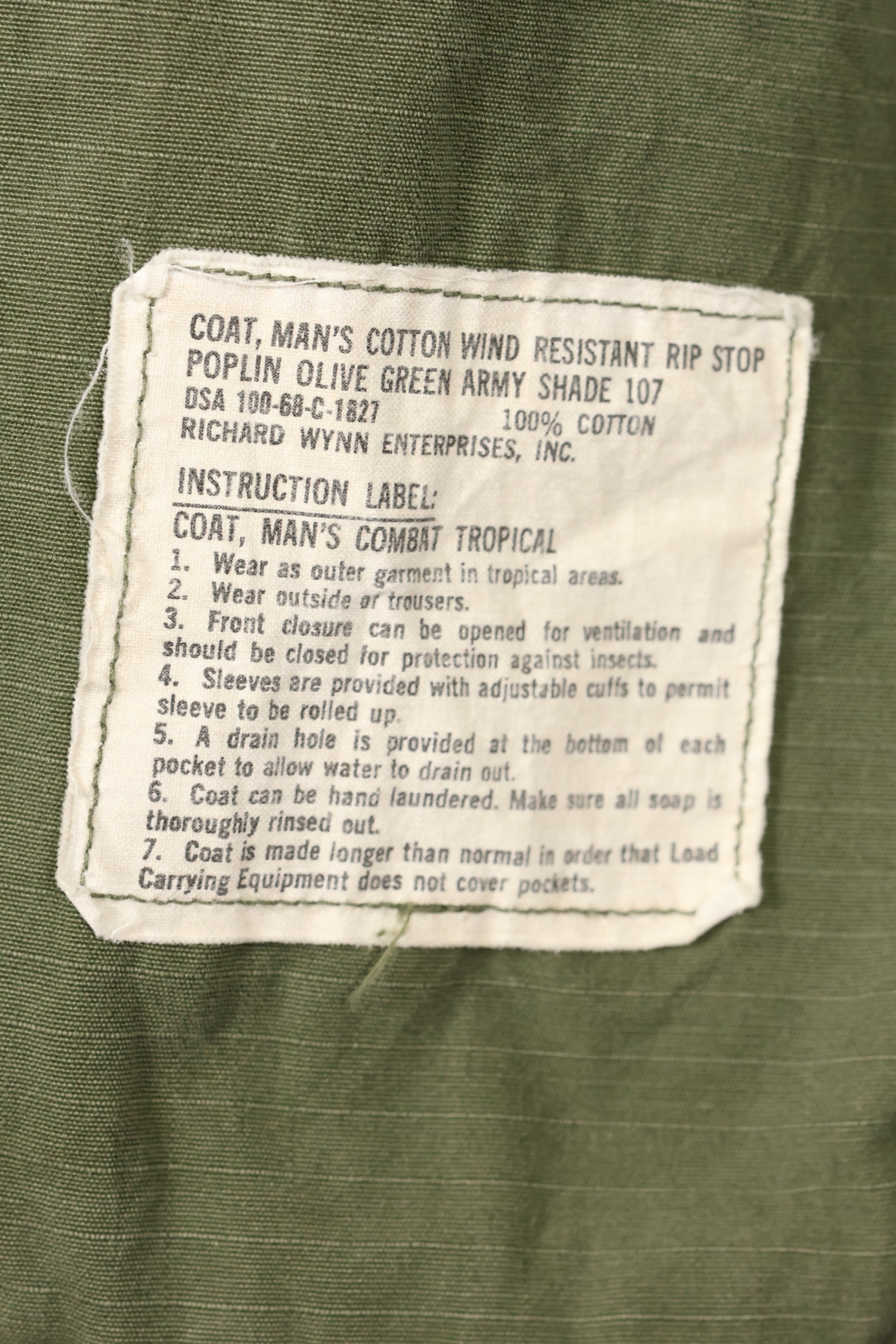 1968 Contract M-S 4th Model Jungle Fatigue Jacket with USAF Tape Short Sleeves Modified Used
