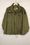 Real owned by former SF member, first model M65 field jacket, estimated 1965-1966, used.