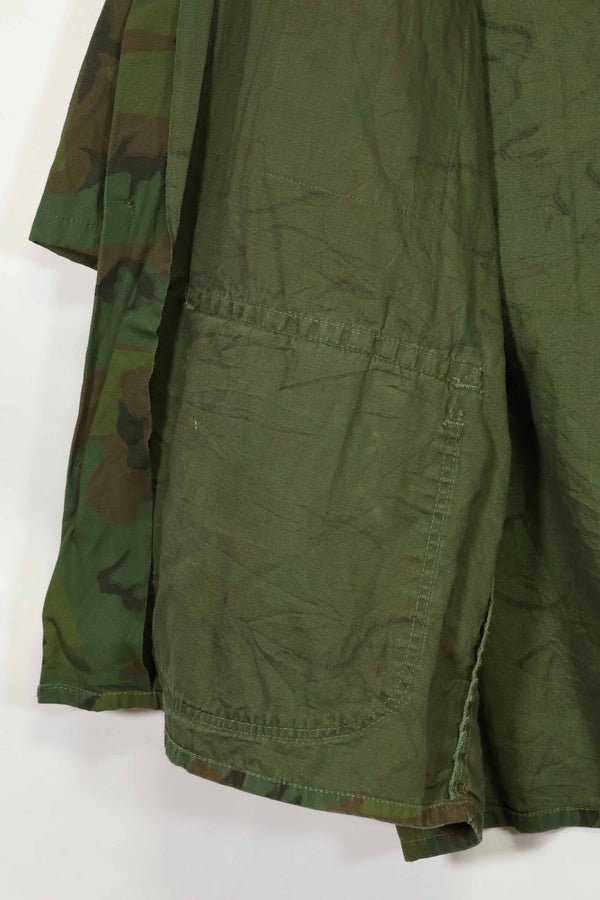 1960s-70s light fabric hunting shirt invisible leaf camouflage short sleeves custom used