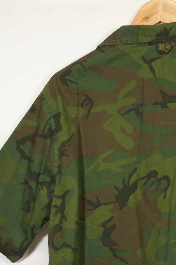 1960s-70s light fabric hunting shirt invisible leaf camouflage short sleeves custom used