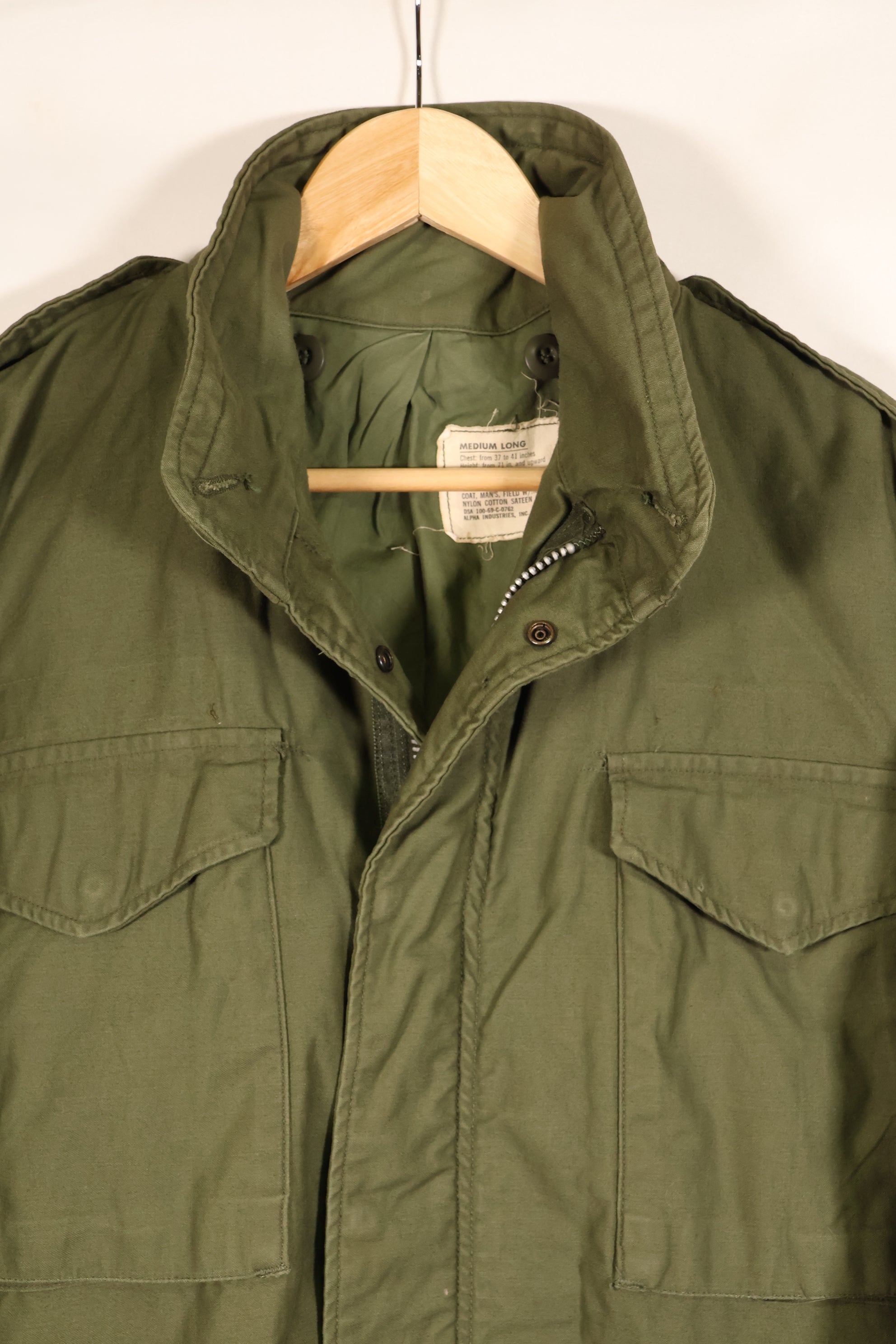 1969年契約　M-L　アメリカ軍　2nd Model M65 フィールドジャケット　アルミジッパー　中古品