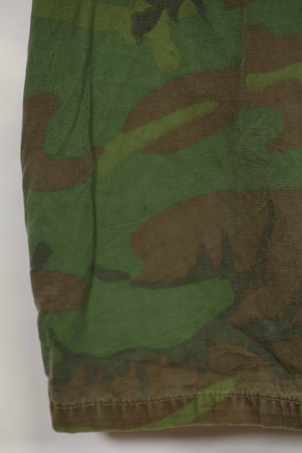 1960s-70s light fabric hunting shirt invisible leaf camouflage short sleeve custom used B