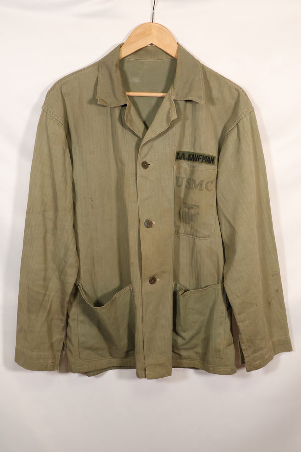 1940's U.S. Marine Corps USMC P-47 HBT Utility Jacket Used