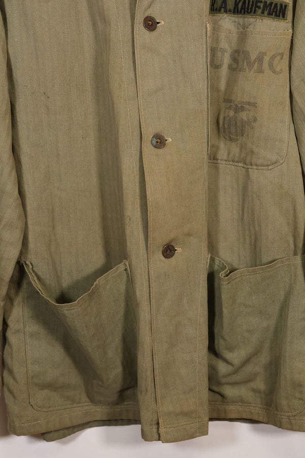 1940's U.S. Marine Corps USMC P-47 HBT Utility Jacket Used
