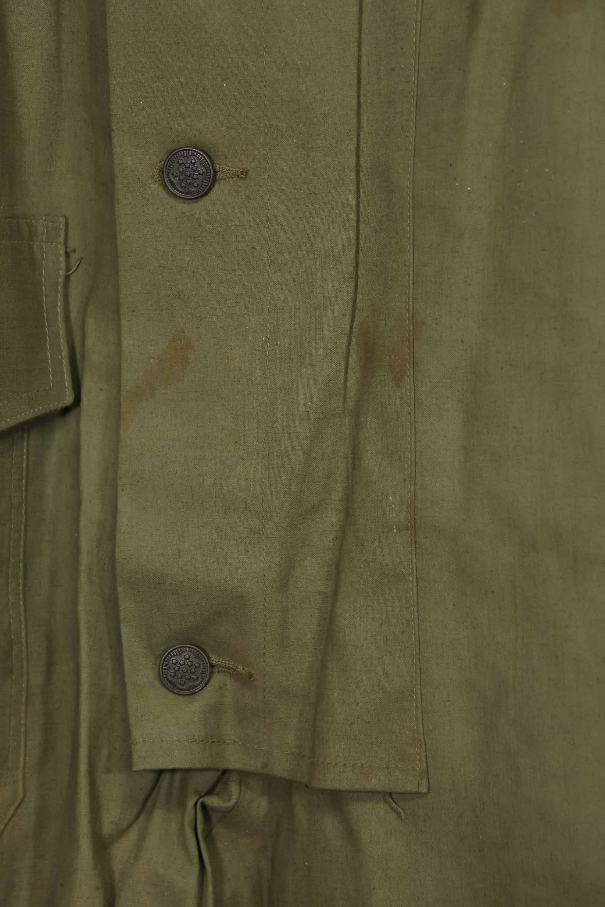 1940s-early 50s U.S. Navy, Army button deck pants, rain pants, used, A