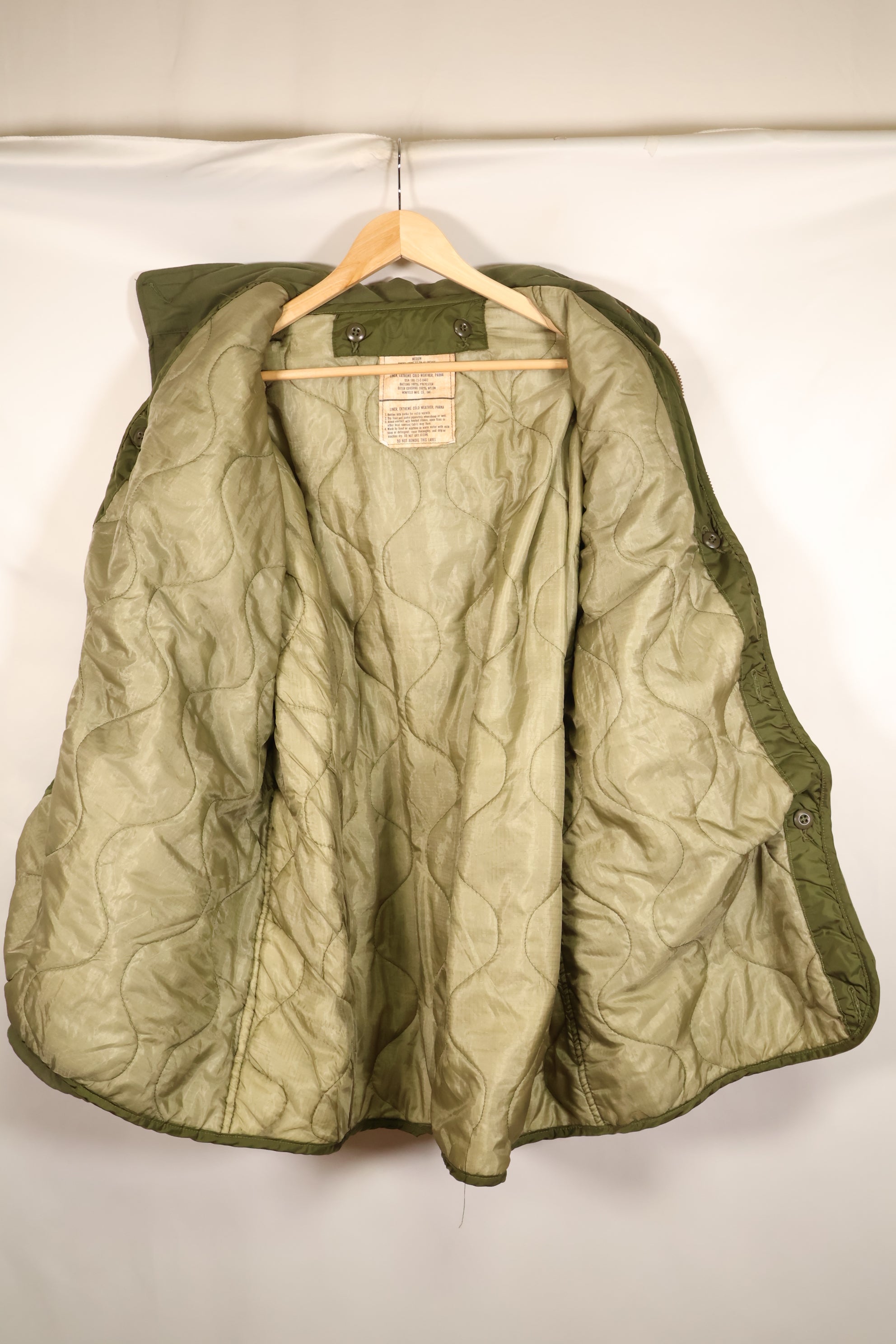1976 Contract, M-R, U.S. Military, M65 Field Jacket, 1973 M65 Parka Liner, Set, Used