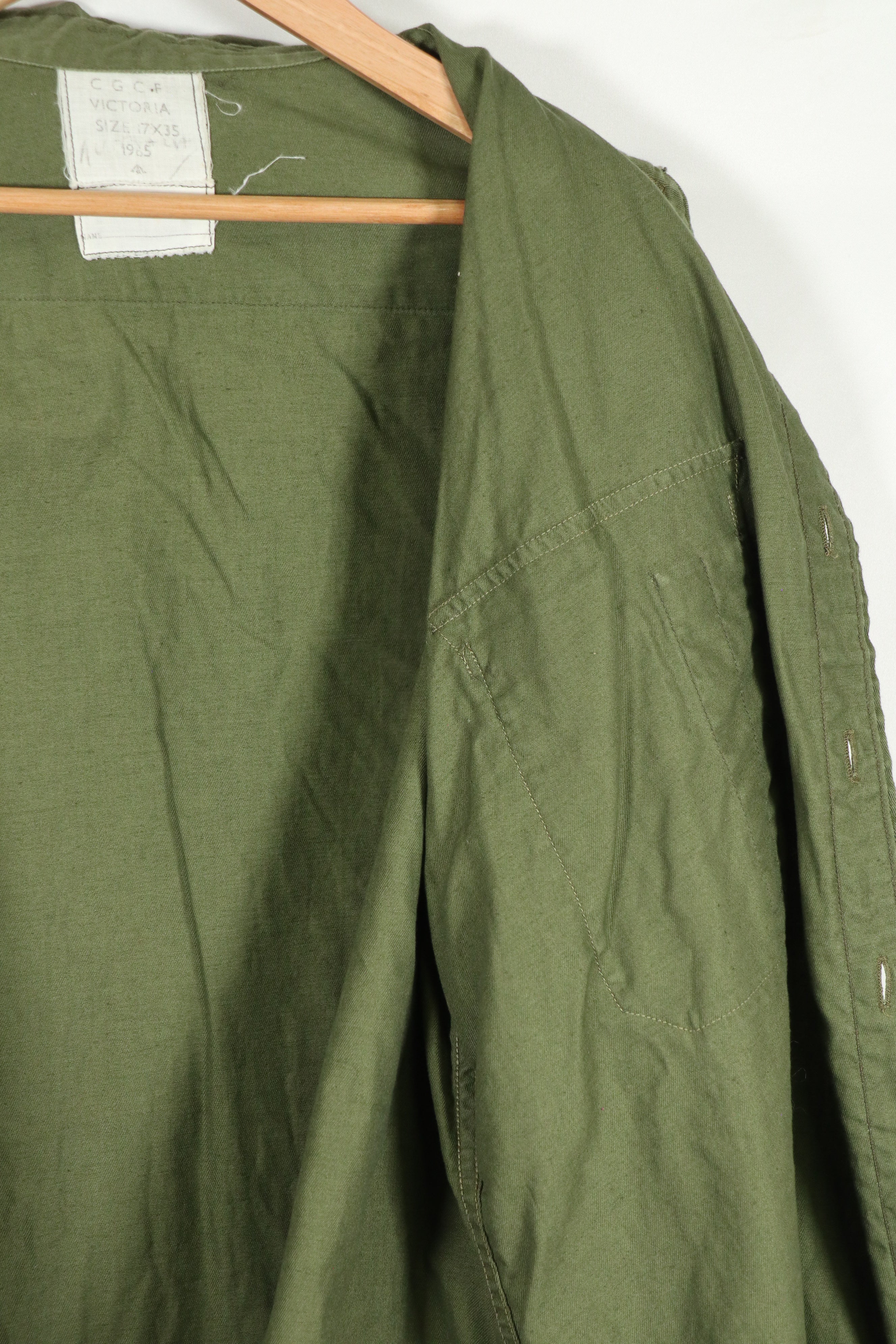 Real 1965 Australian Army Fatigue Shirt, used.