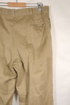 1960s, estimated 34-36 US Army cotton khaki pants, used.
