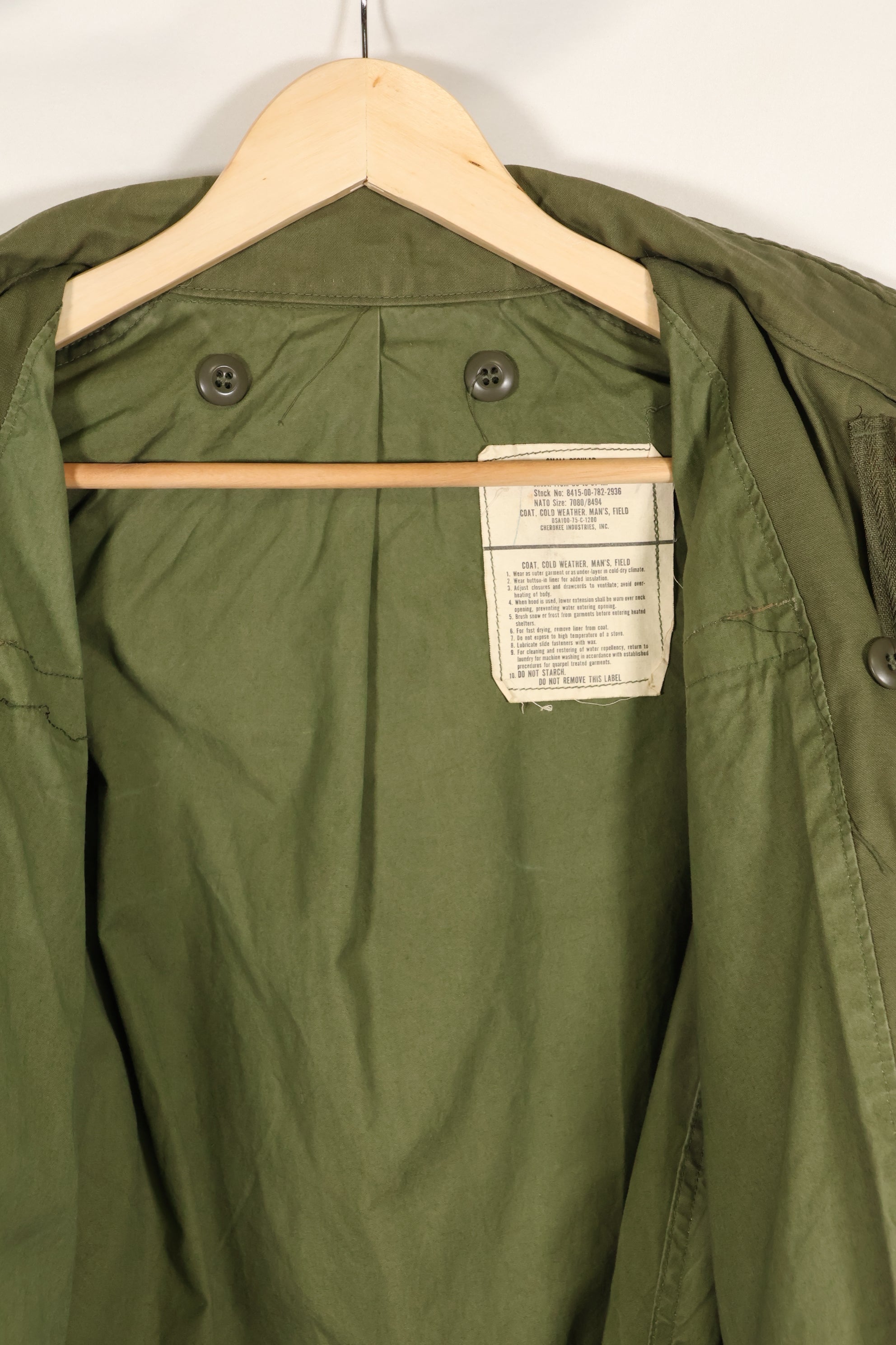 1975 Contract S-R 3rd Model M65 Field Jacket Used
