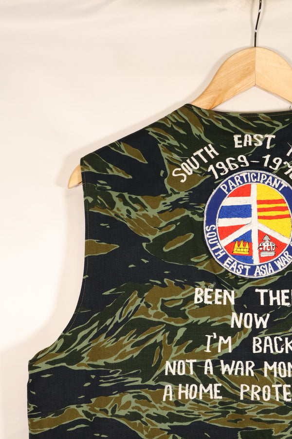 Circa 1970: Tiger Stripe Tour Vest, made by Thai Taylor, unused