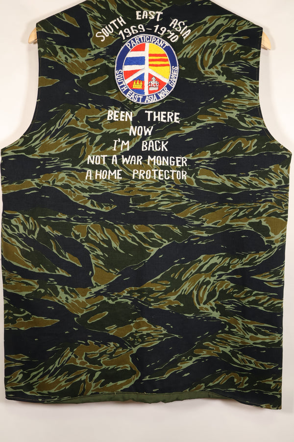 Circa 1970: Tiger Stripe Tour Vest, made by Thai Taylor, unused