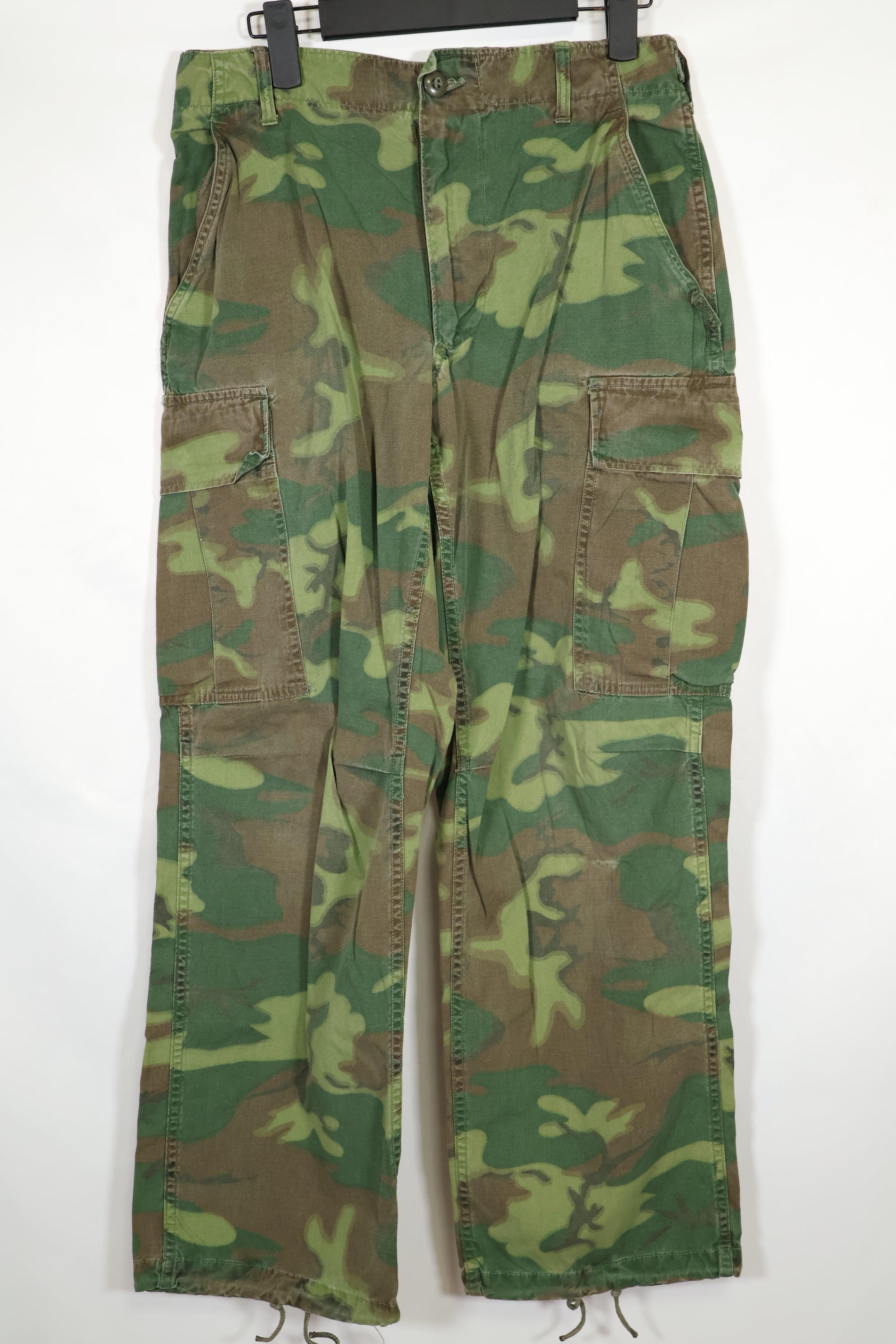 Real non ripstop fabric ERDL camouflage pants, used, faded, SMALL-REGULAR