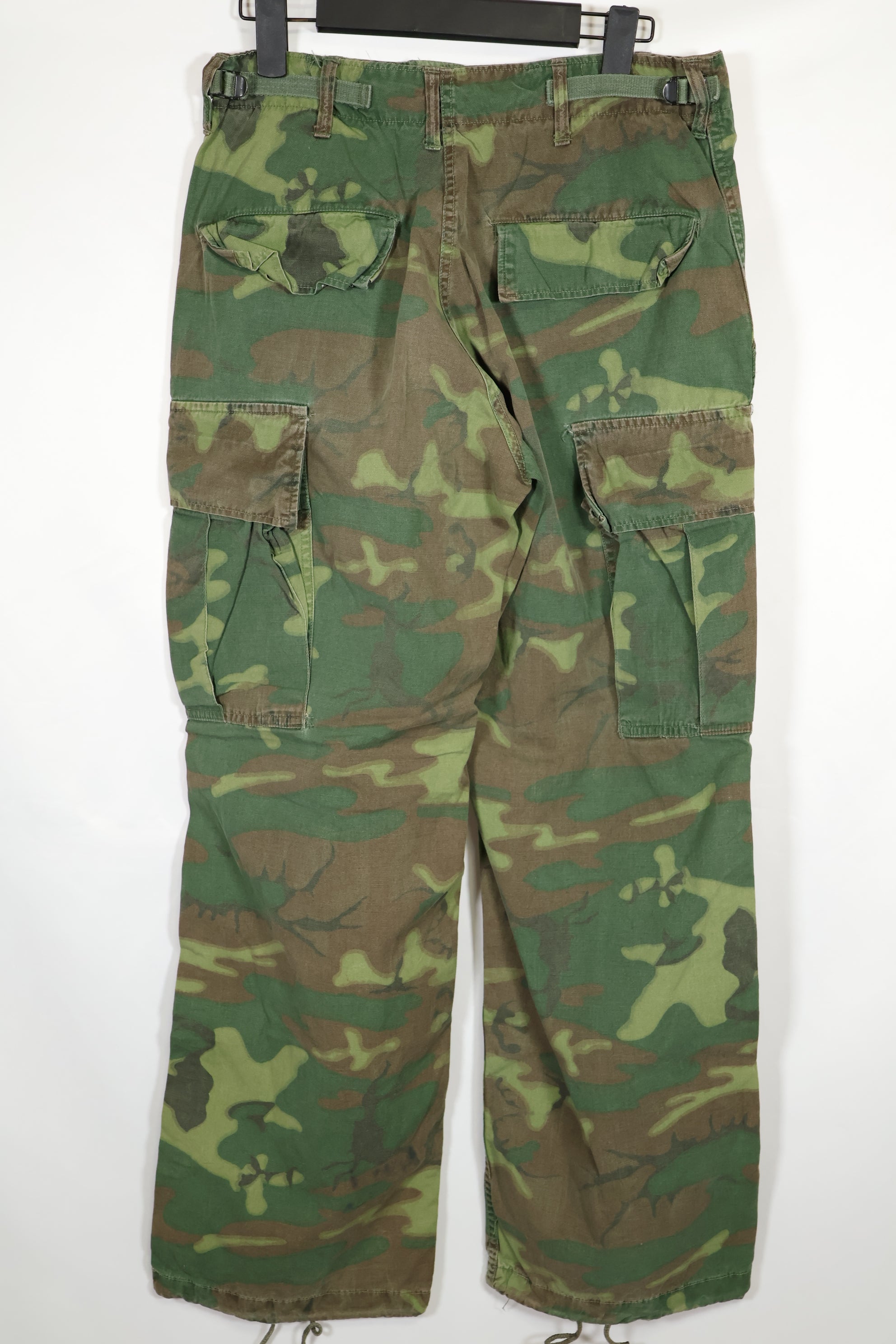 Real non ripstop fabric ERDL camouflage pants, used, faded, SMALL-REGULAR