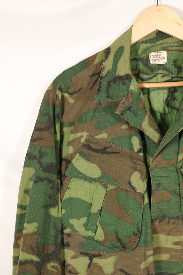 1969年契約　M-S　リップストップ　ERDL迷彩　ジャングルファティーグ　ジャケット　褪色あり　中古品