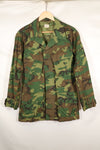 1969 Contract M-S Ripstop ERDL Camouflage Jungle Fatigue Jacket, faded, used, B