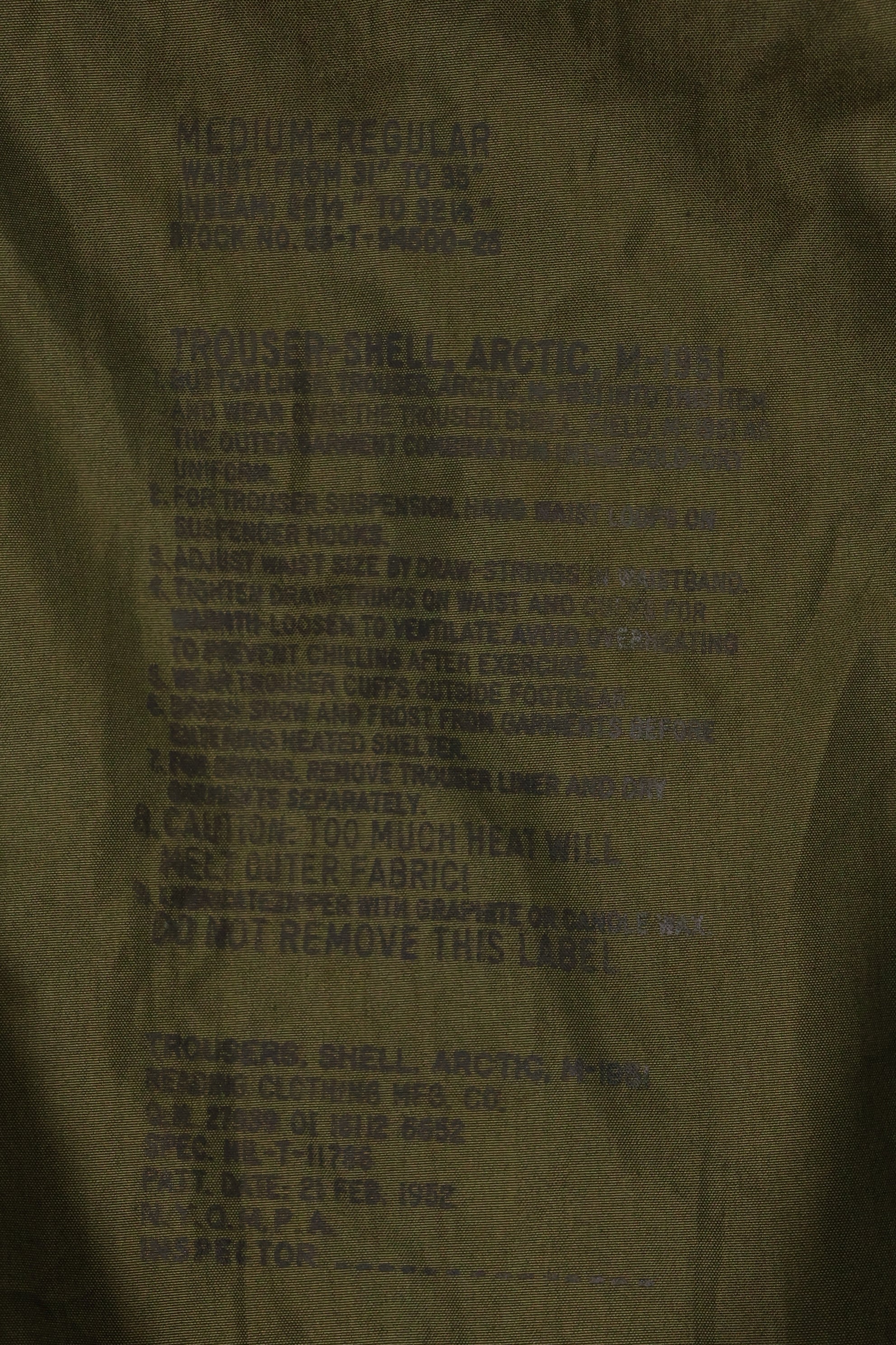 1952 Contract M-R M51 Cold Weather Pants Shell only, almost unused.