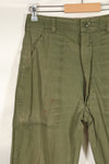 Late 1960s U.S. Army OG-107 Poplin fabric utility pants, used.