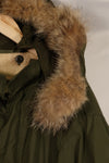 Real Combination M65 field parka coyote fur pile liner jacket, unused.