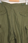 1960s-70s, estimated M-R U.S. Army M65 cotton field pants, used.