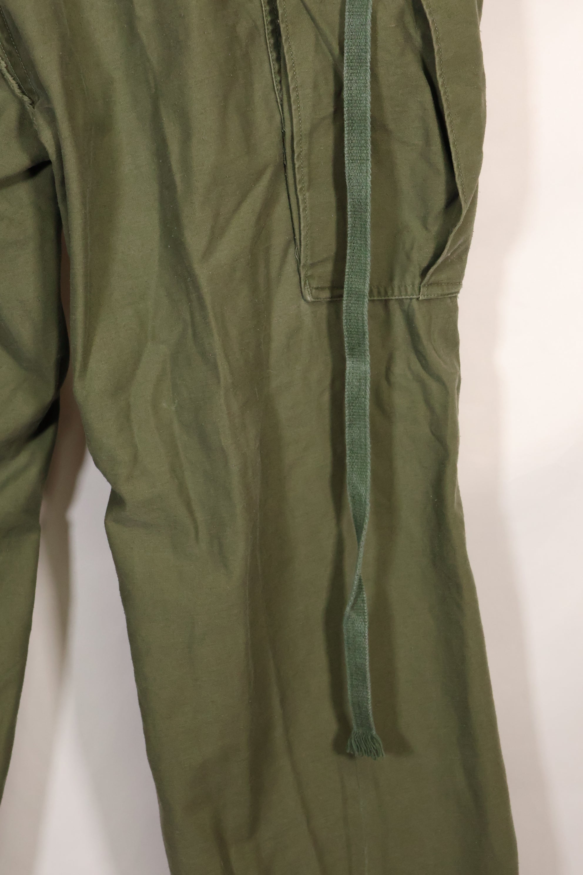1960s-70s, estimated M-R U.S. Army M65 cotton field pants, used.