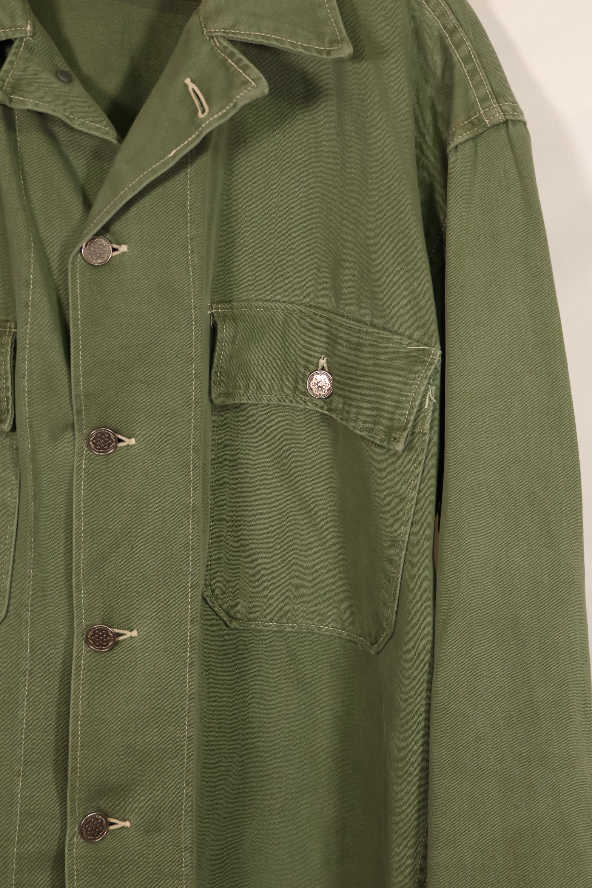 Real 1950s U.S. Army cotton utility shirt, used.