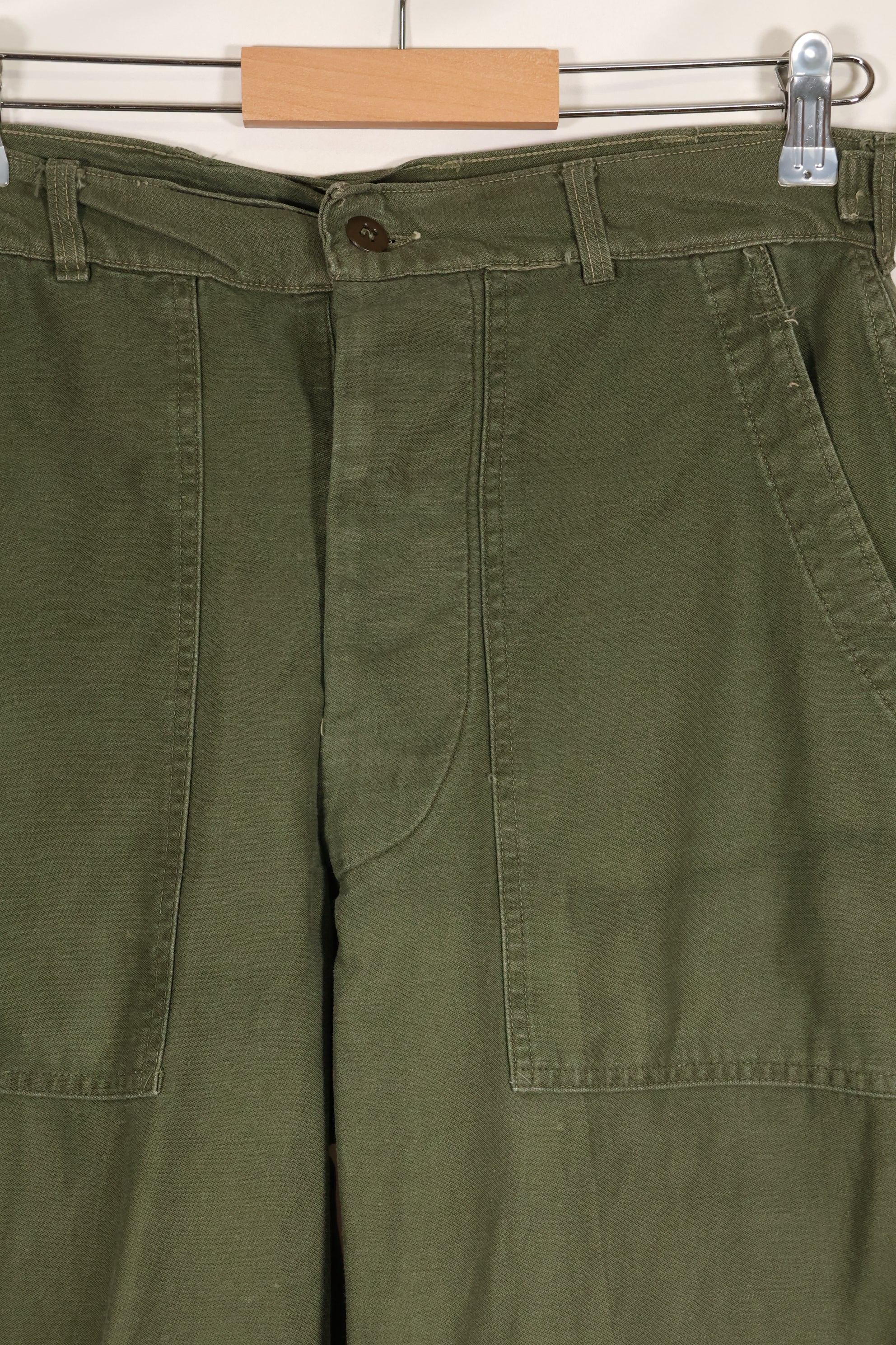 Early 1960s, estimated 34 OG-107 utility pants, baker pants, used.
