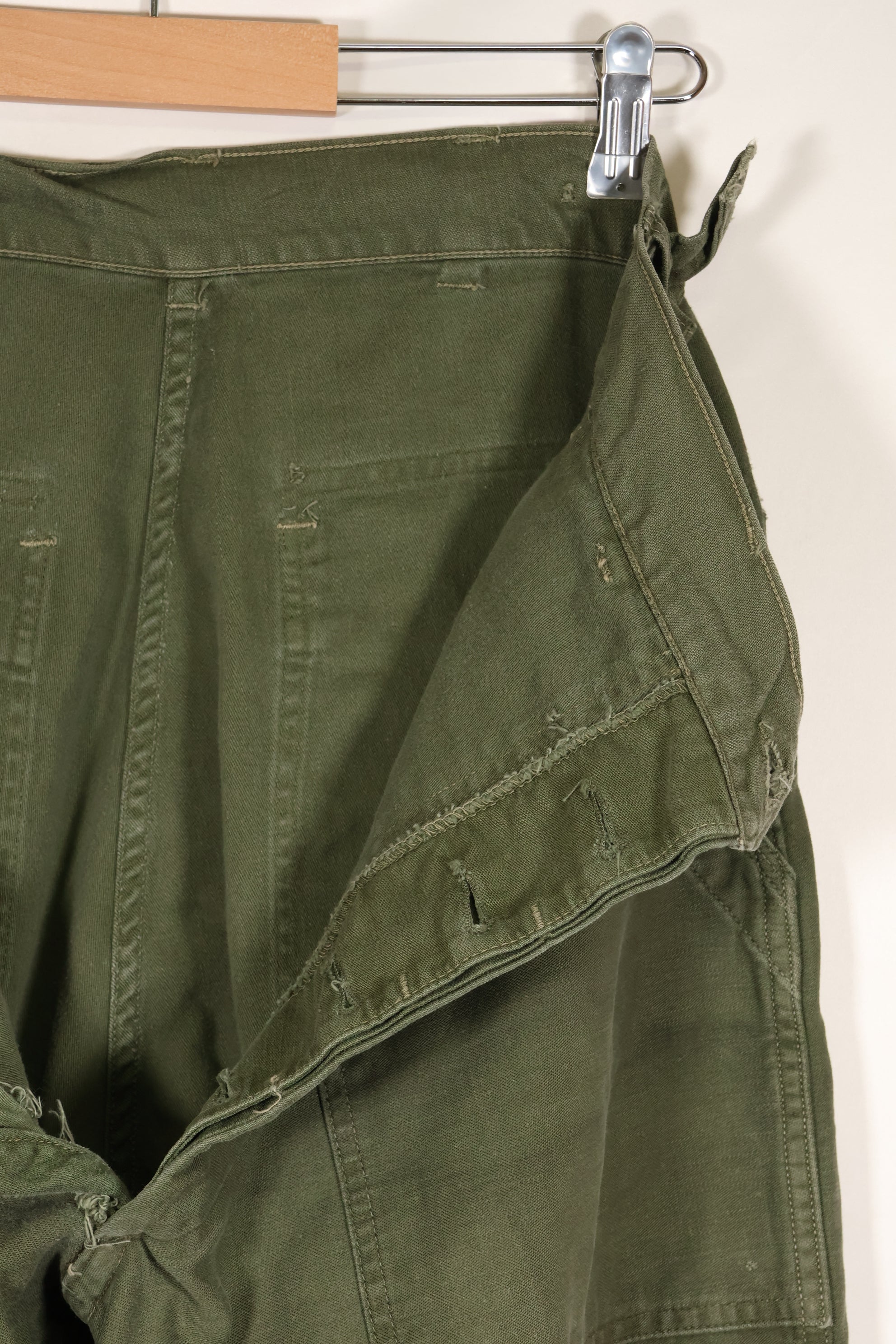 Early 1960s, estimated 34 OG-107 utility pants, baker pants, used.