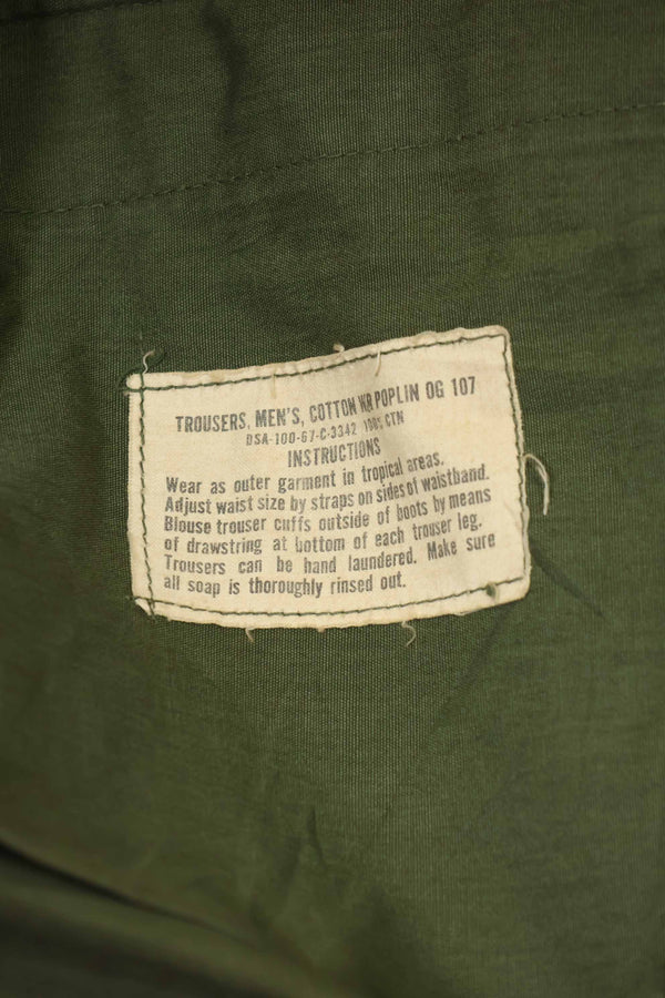 1967 Contract 3rd Model Jungle Fatigue Pants No Size Tag Used