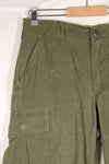 1968 Contract S-R 4th Model Jungle Fatigue Pants, used with fading and repairs.