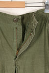 1968 Contract S-R 4th Model Jungle Fatigue Pants, used with fading and repairs.