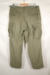 1969 Contract M-R 4th Model Jungle Fatigue Pants, stained, faded, used.