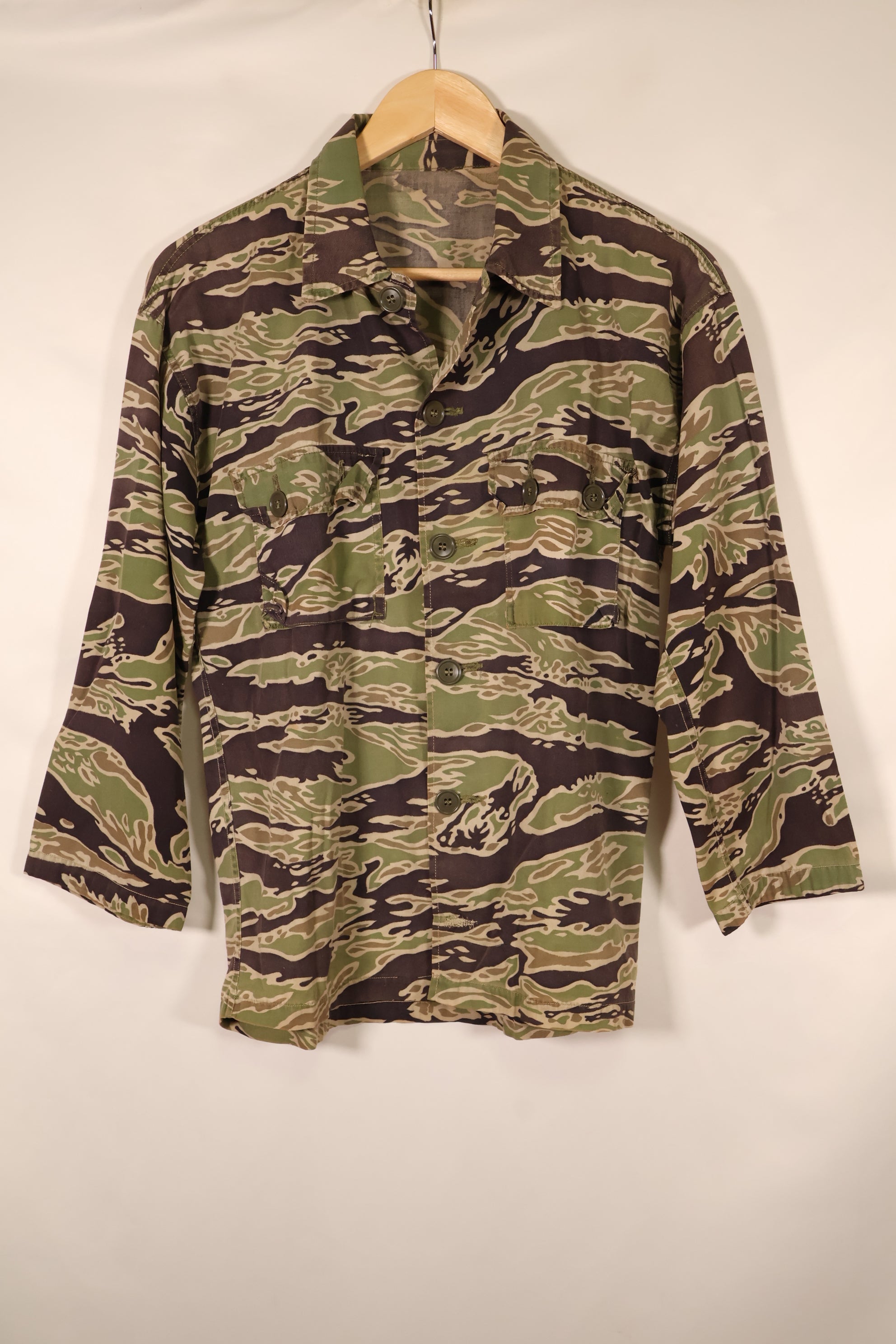Late 1960s—Estimated US-S—Late War Lightweight—Tiger Stripe—Shirt—Some wear and fading—Used