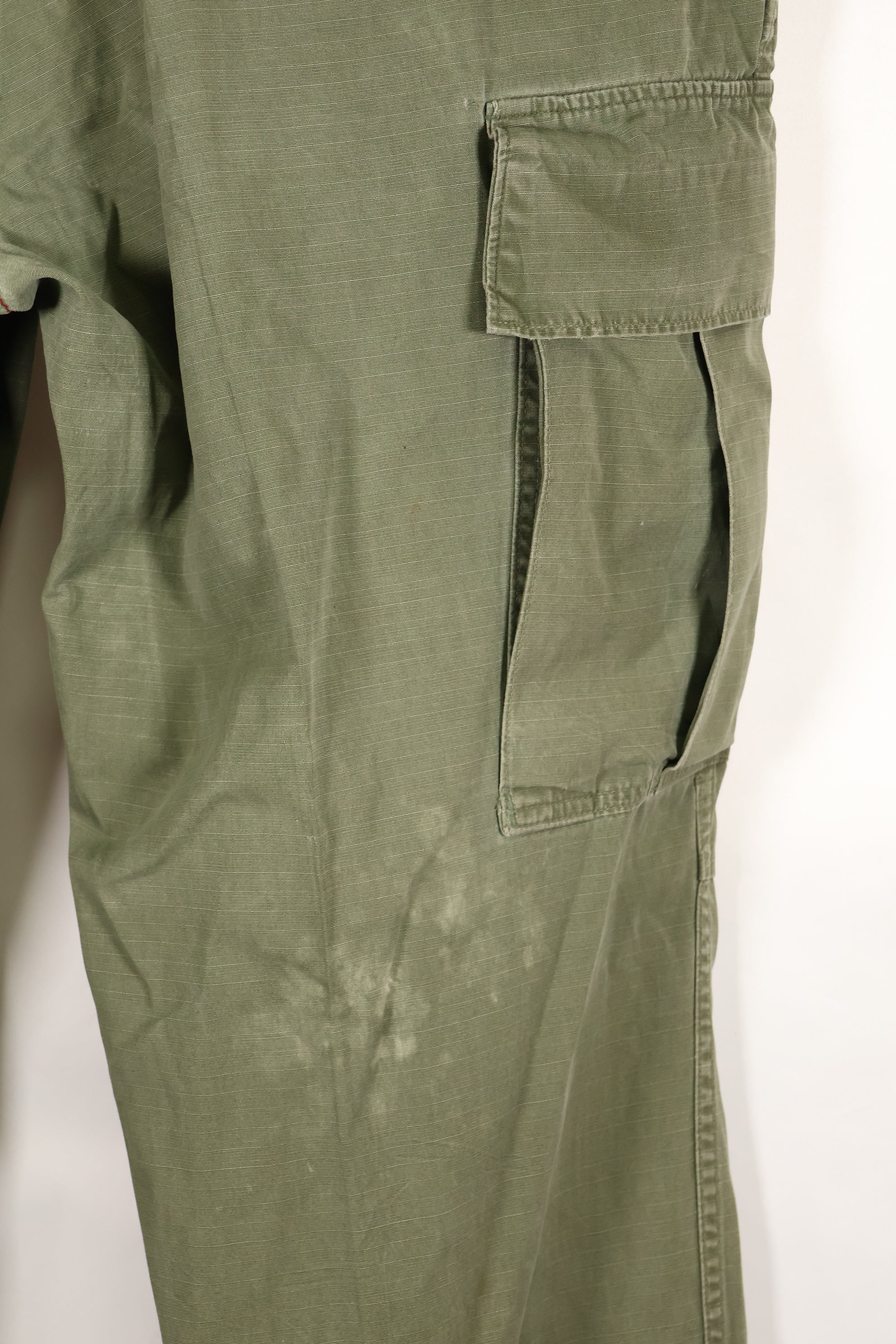 1969 Contract L-S 4th Model Jungle Fatigue Pants, used with fading.