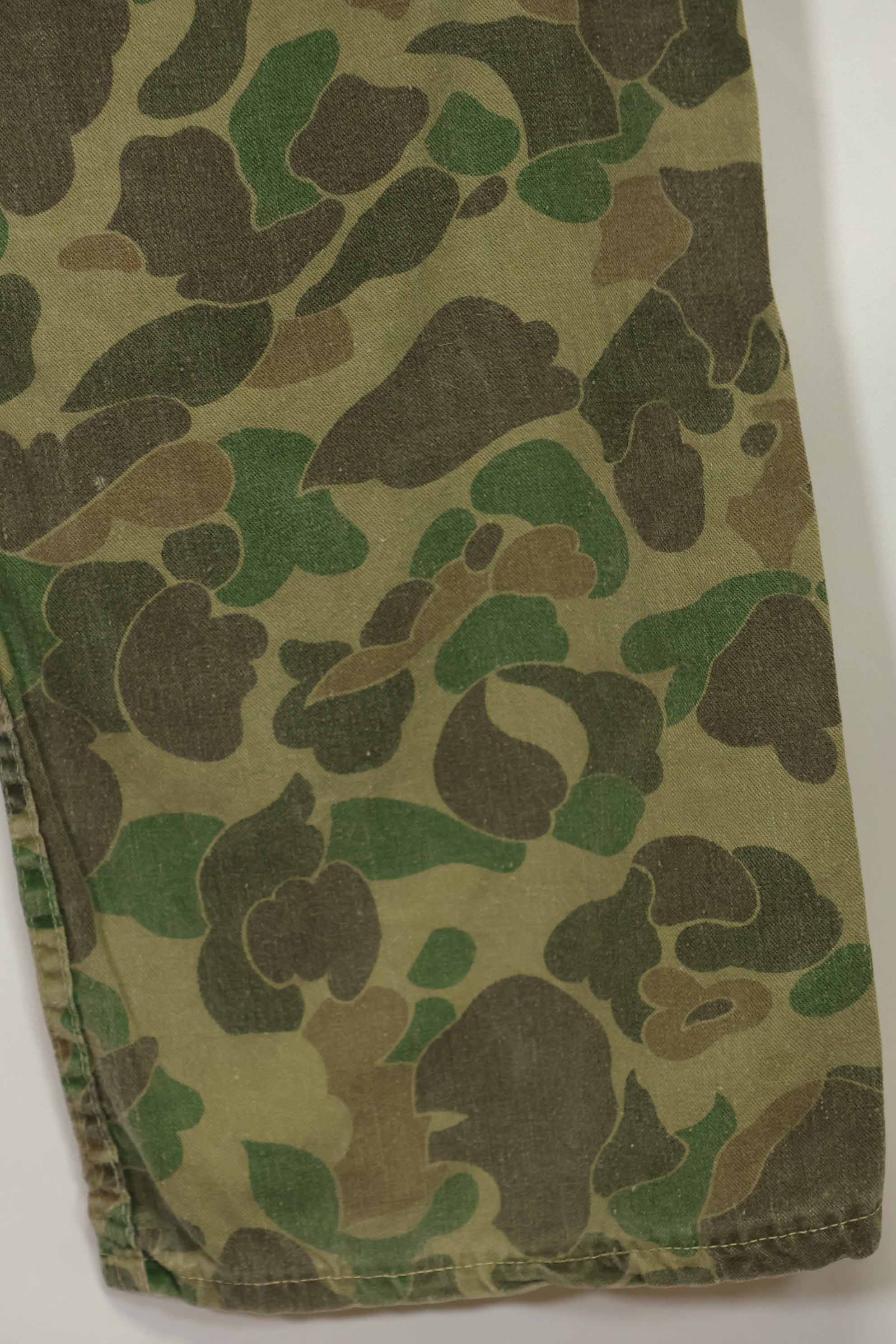 1970s civilian frogskin camouflage hunting pants, used.