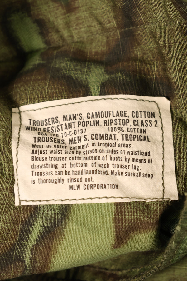 1970 Contract, M-S, Deadstock, ERDL Green Leaf Camo Fatigue Pants, Rare Size