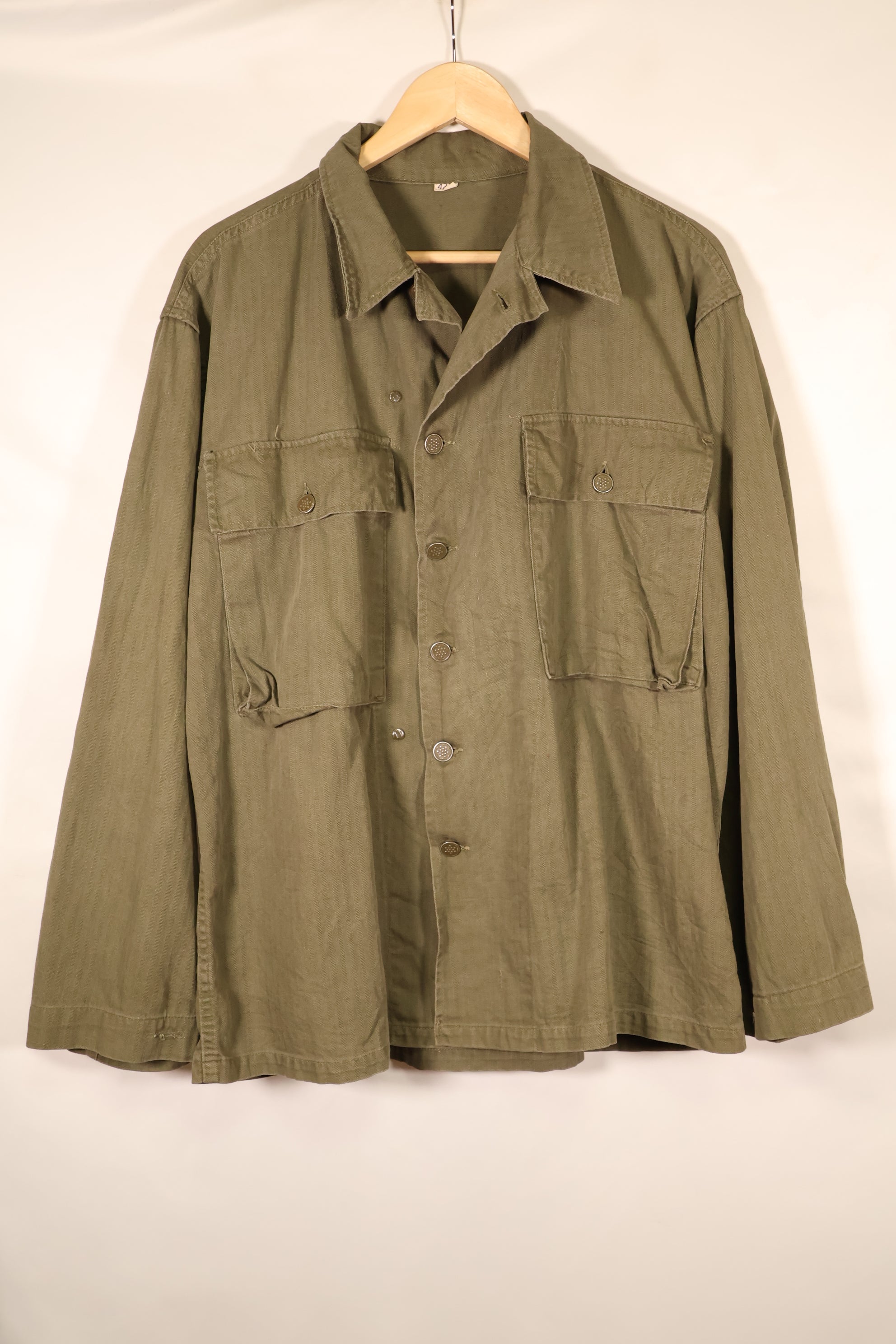 Early 1940s, Size 42R, U.S. Army M43 HBT Utility Jacket, Faded, Used