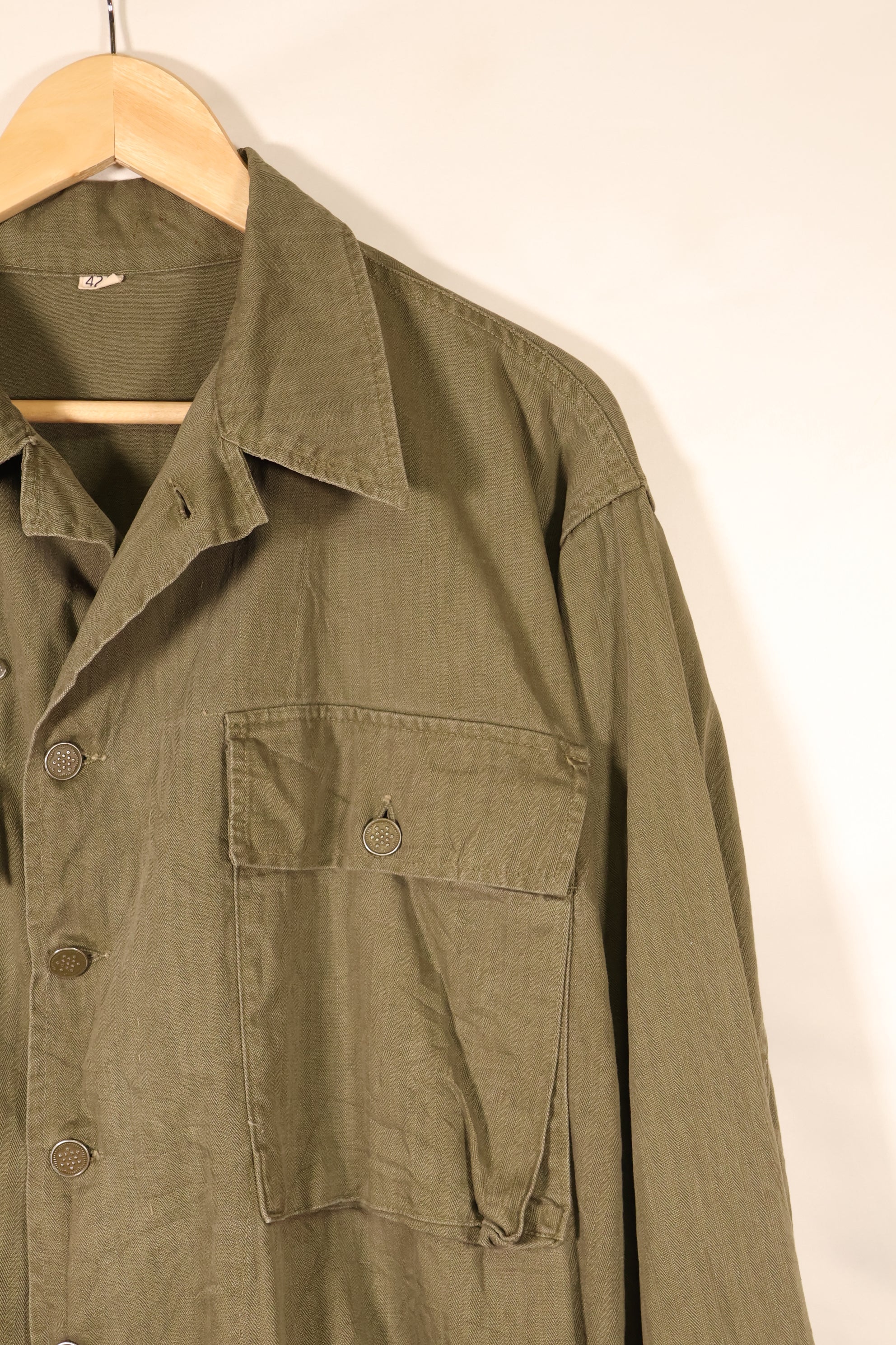 Early 1940s, Size 42R, U.S. Army M43 HBT Utility Jacket, Faded, Used