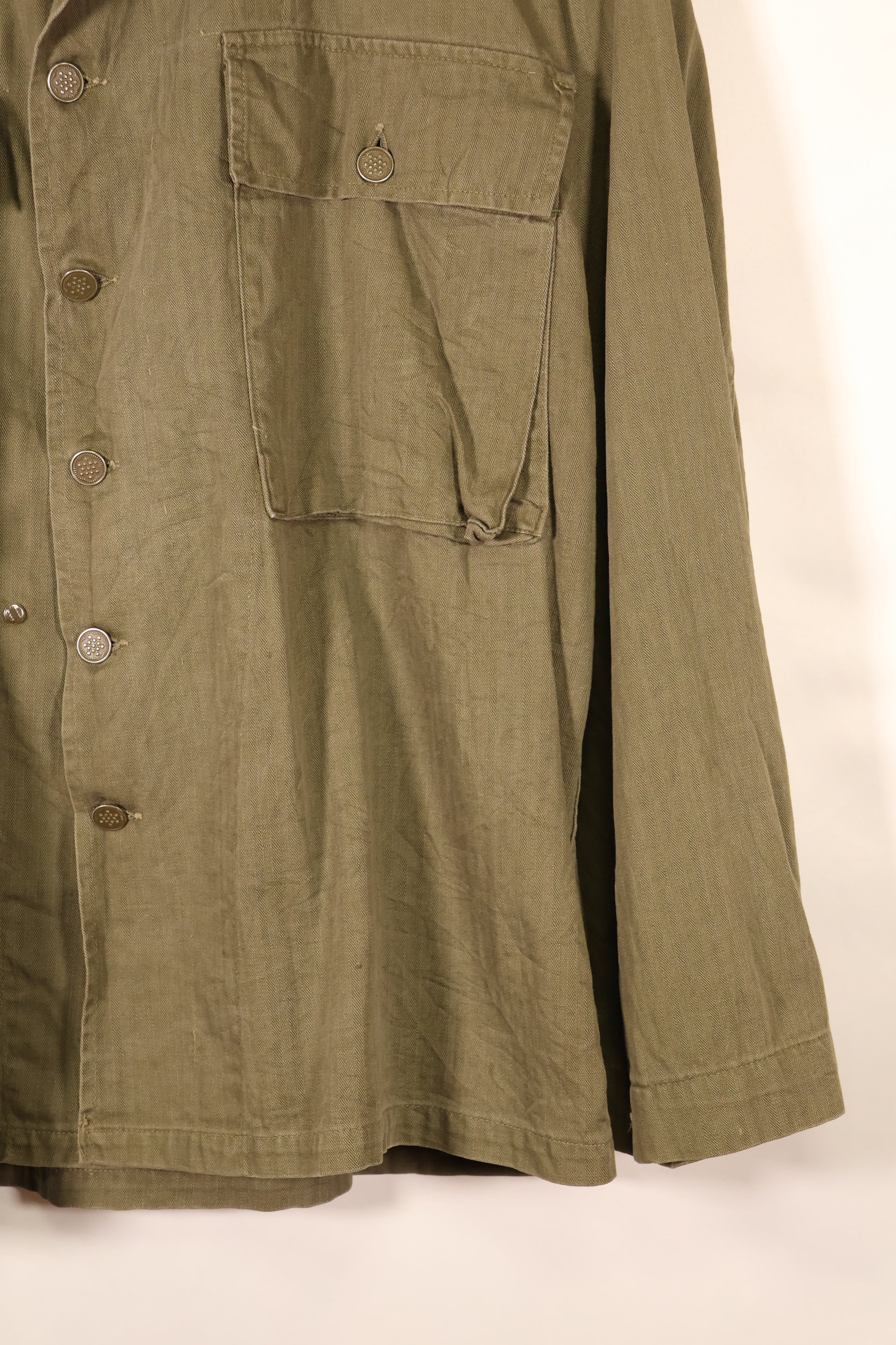 Early 1940s, Size 42R, U.S. Army M43 HBT Utility Jacket, Faded, Used