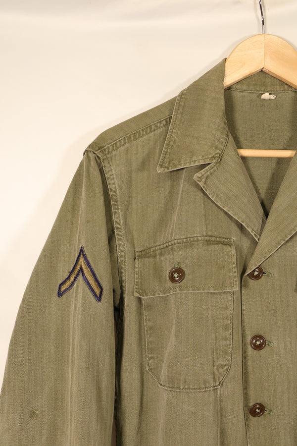 Late 1940s–1950s, U.S. Army, M-47 HBT Utility Shirt with Patches, Used