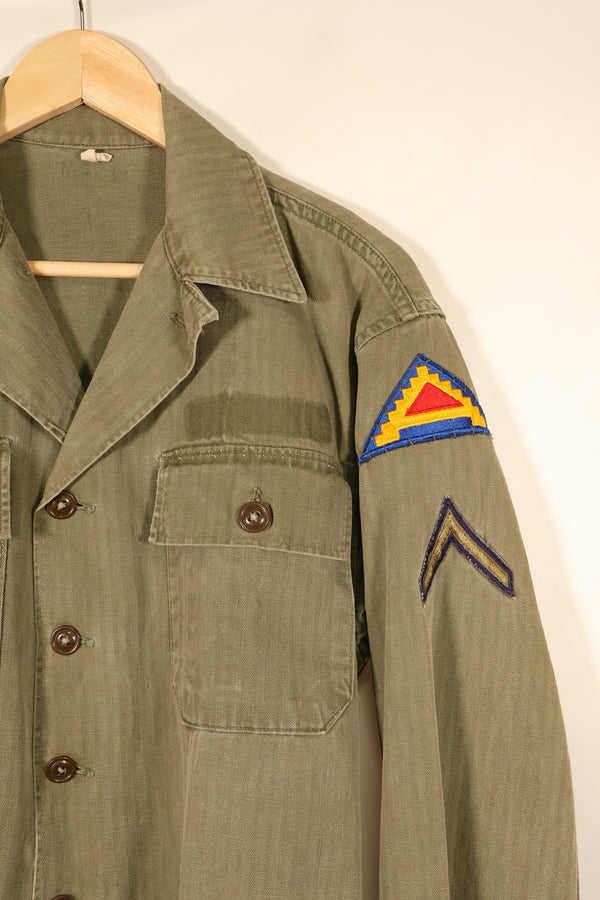 Late 1940s–1950s, U.S. Army, M-47 HBT Utility Shirt with Patches, Used