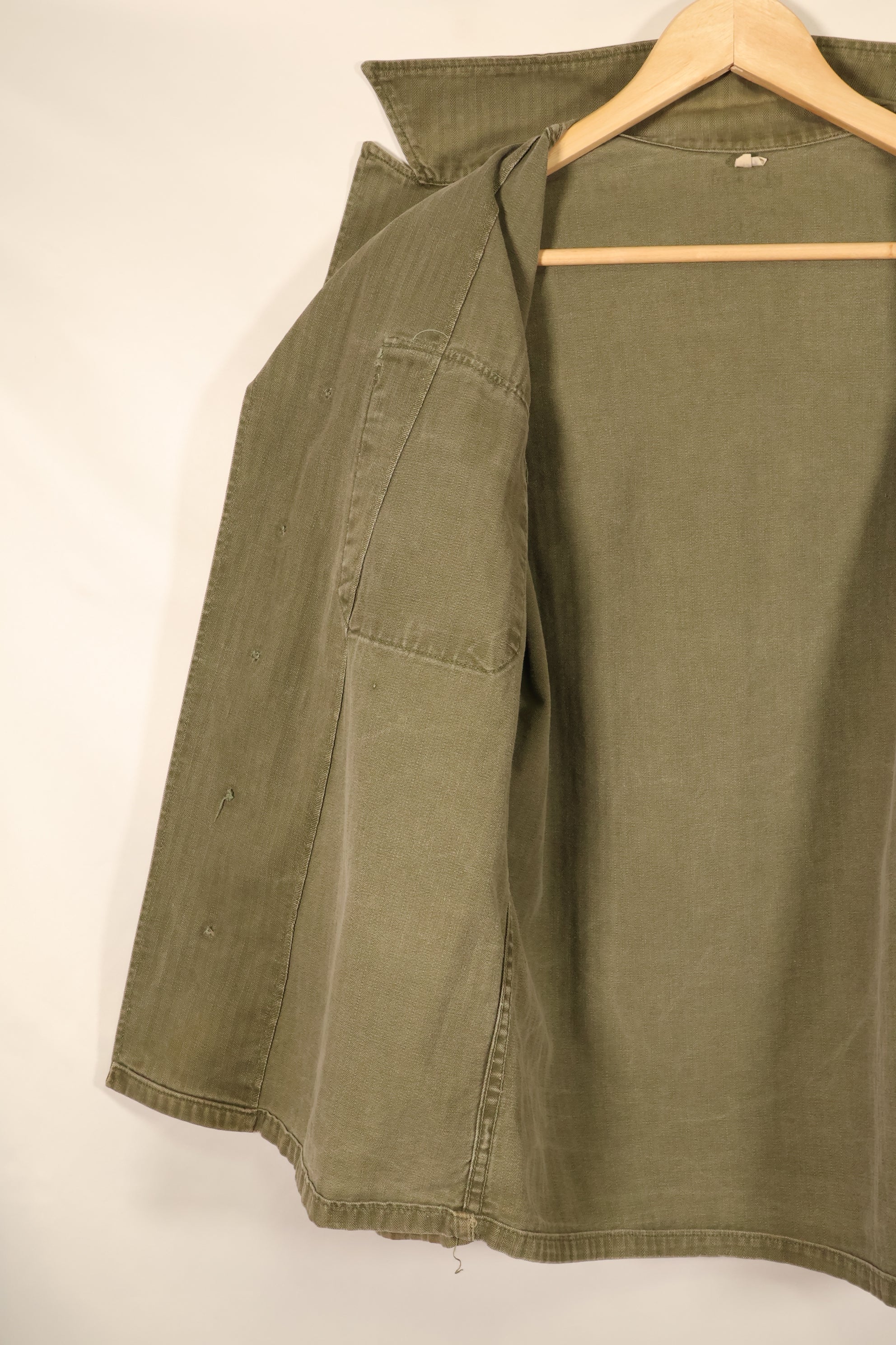 Late 1940s–1950s, U.S. Army, M-47 HBT Utility Shirt with Patches, Used