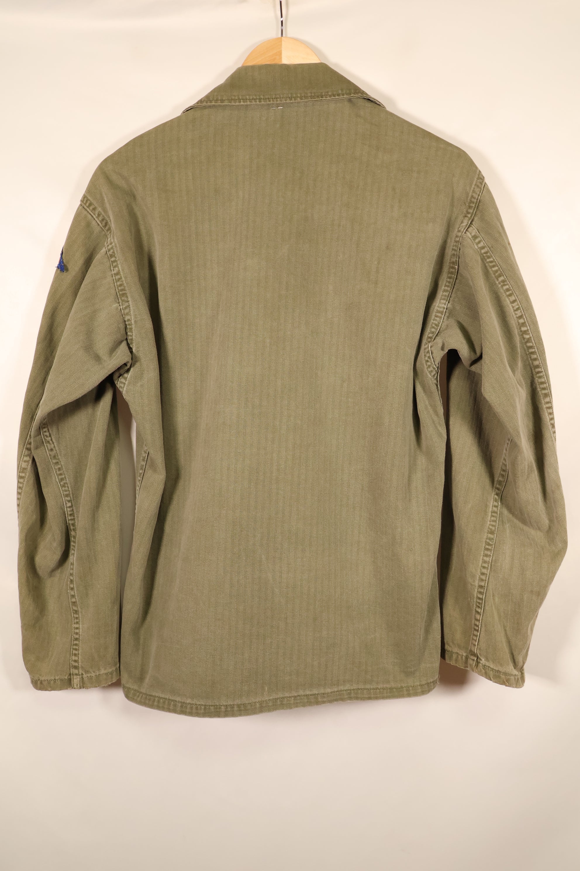 Late 1940s–1950s, U.S. Army, M-47 HBT Utility Shirt with Patches, Used