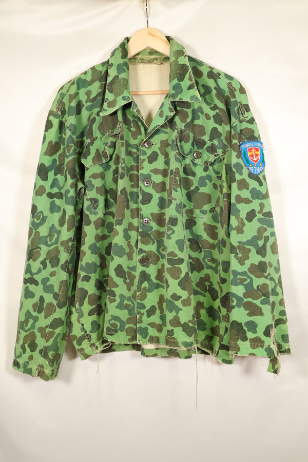 Late 1960s-early 1970s U.S. Navy advisor shirt, frogskin camouflage, locally sourced, used.