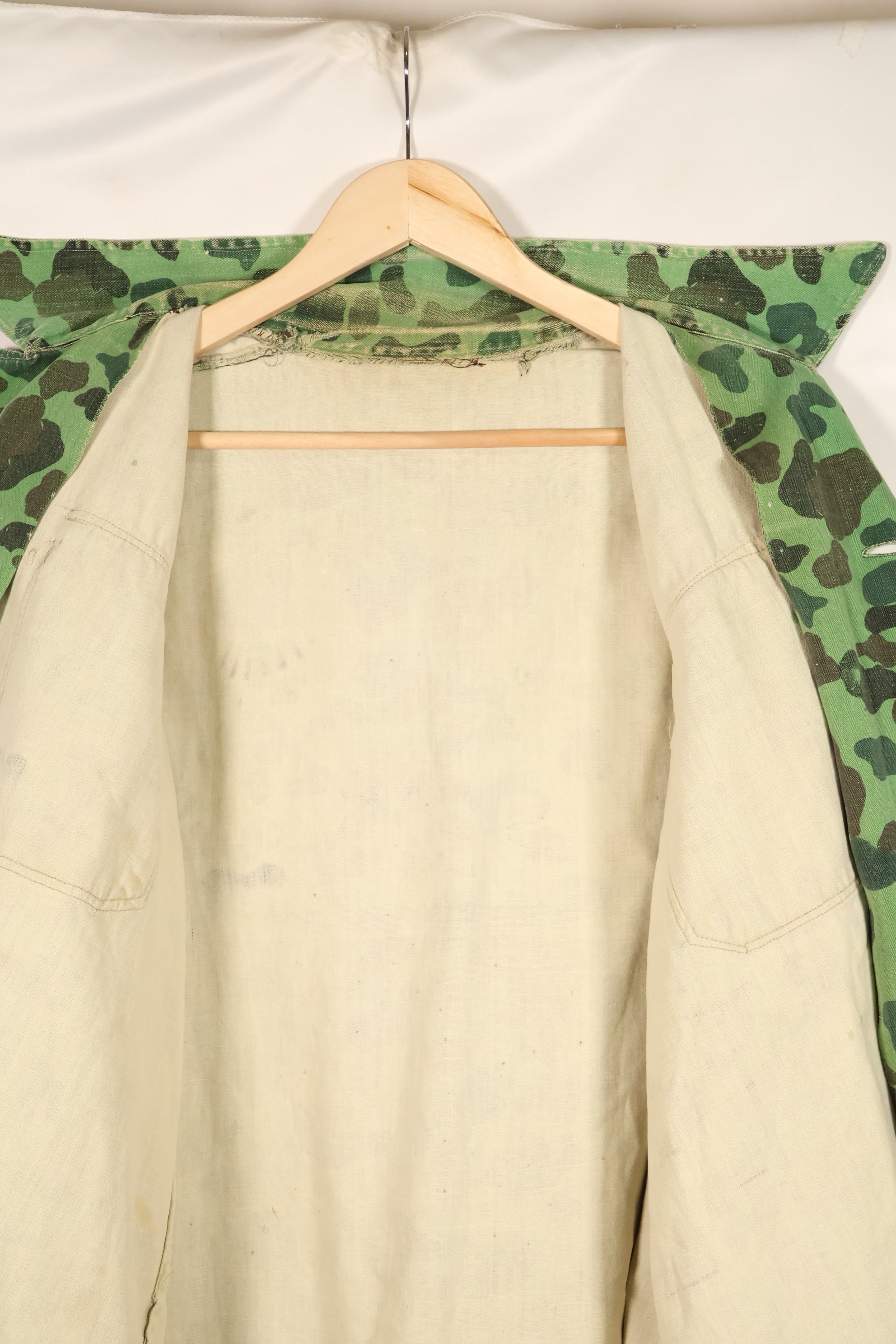 Late 1960s-early 1970s U.S. Navy advisor shirt, frogskin camouflage, locally sourced, used.
