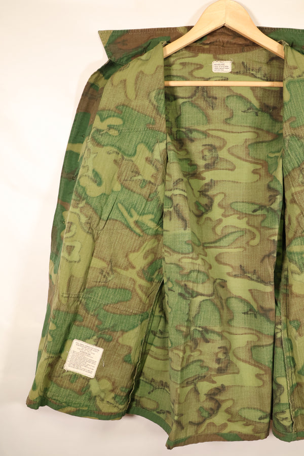 1969 Contract, M-S, U.S. Military, ERDL, Green Leaf Camo, Fatigue Jacket, Good Condition, Used