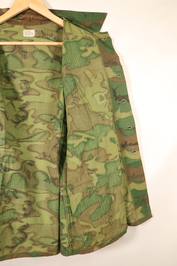 1969 Contract, M-S, U.S. Military, ERDL, Green Leaf Camo, Fatigue Jacket, Good Condition, Used