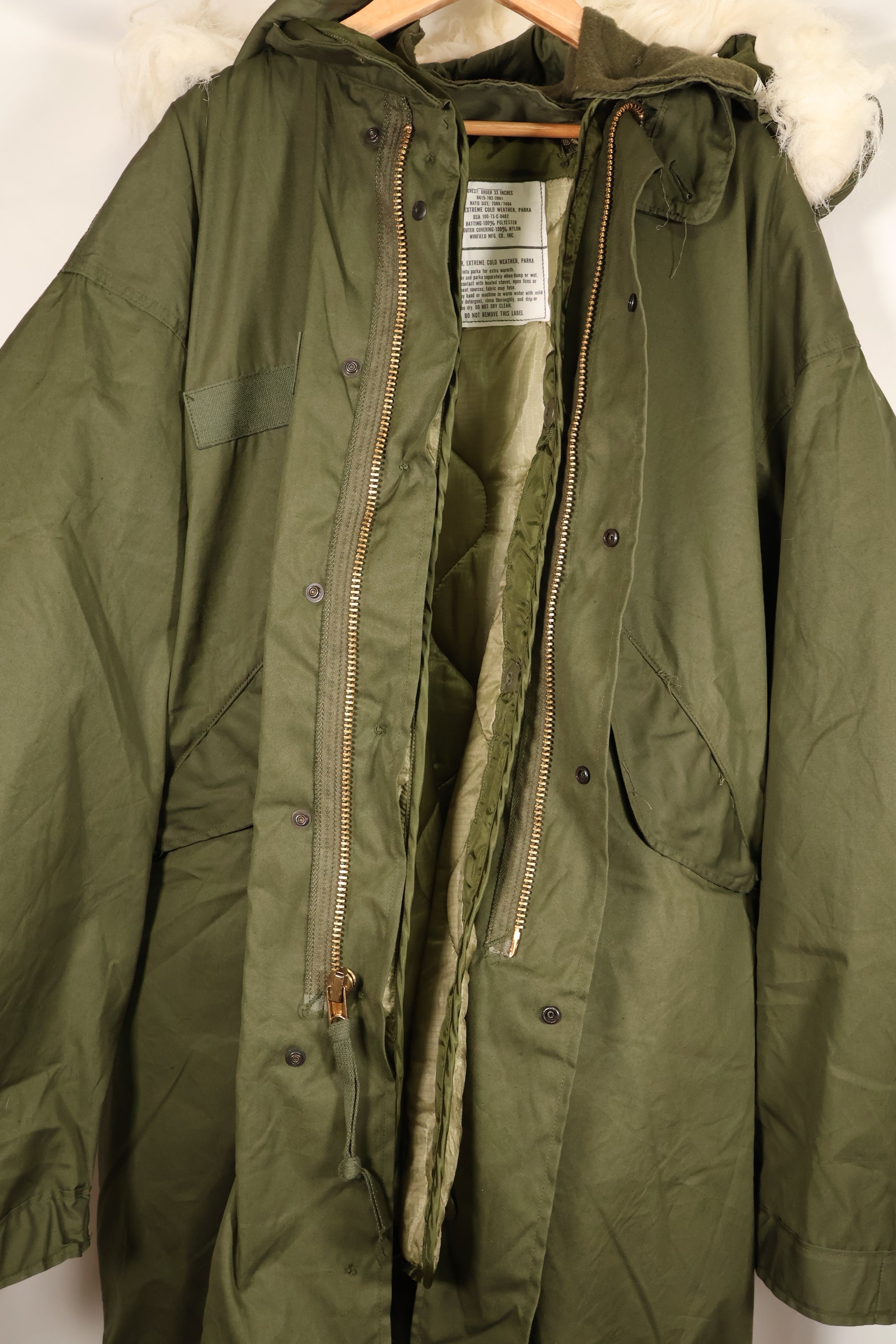 1973 Contract & 1983 Contract Hood M-R M65 Field Hoodie Fishtail Hoodie, almost unused.